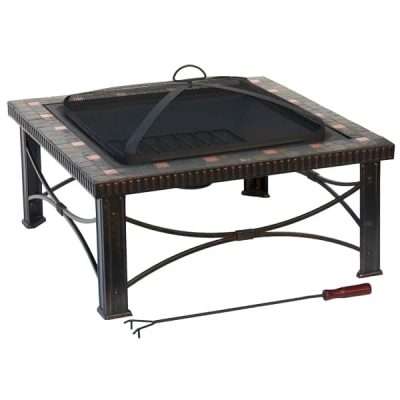 AZ Patio Heaters 30-Inch Wood Burning Slate Tile Fire Pit