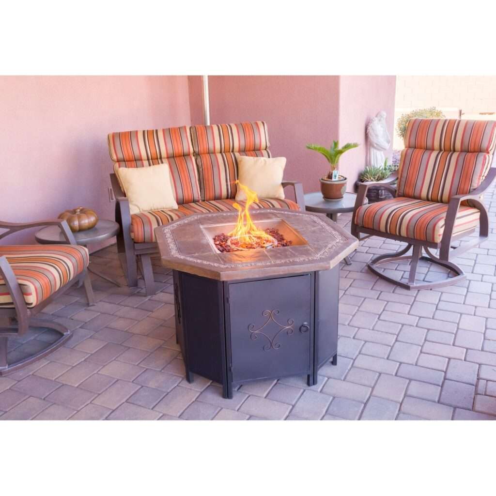 AZ Patio Heaters Octagonal Faux Stone Fire Pit The Outdoor Store
