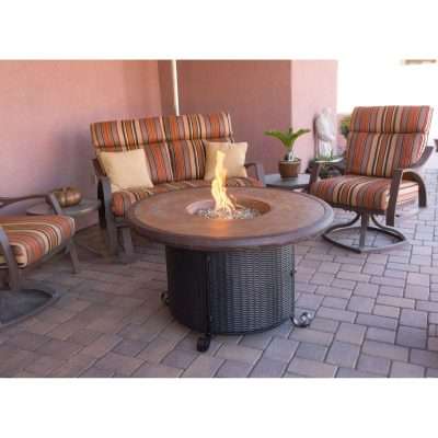 AZ Patio Heaters Round Faux Stone Fire Pit