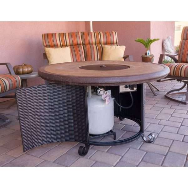 AZ Patio Heaters Round Faux Stone Fire Pit