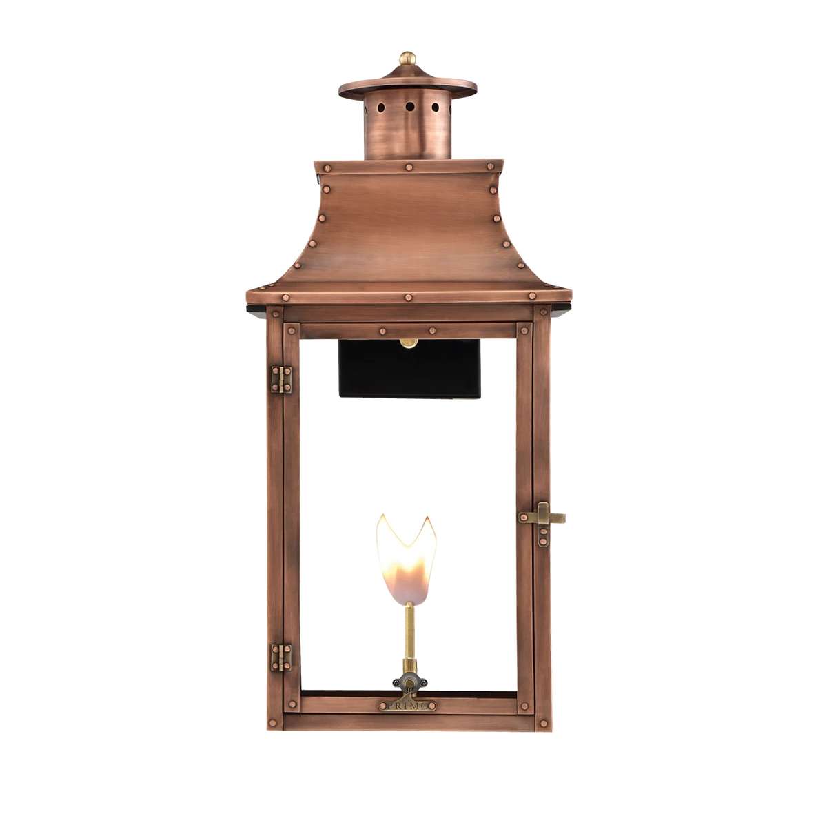 Primo Royal Copper Outdoor Wall Lantern natural gas