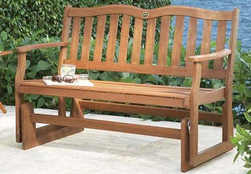 benches and gliders at the outdoor store