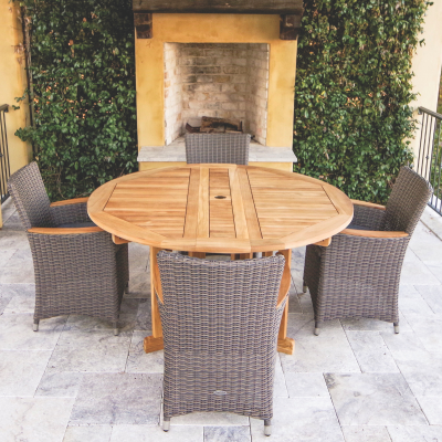 Royal Teak Collection 5-Piece Helena Wicker Dining Set