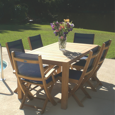 Royal Teak Collection 7-Piece 63" Dining Set