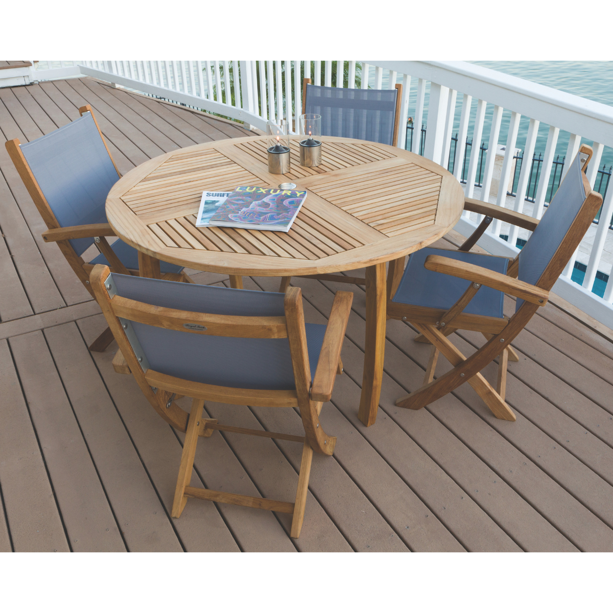 Royal Teak Collection 5-Piece 50" Dining Set Royal Teak Collection 5-Piece 50" Dining Set