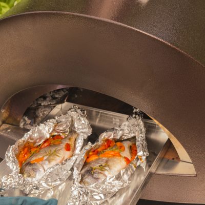 Alfa Moderno Nano Freestanding Wood-Fired Pizza Oven lifestyle cook