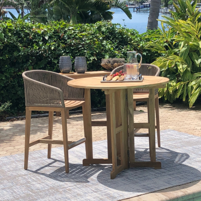 Royal Teak Collection 3-Piece Malibu Bar Set