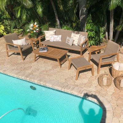 Royal Teak Collection 7-Piece Admiral Conversation Set