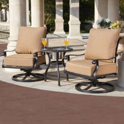 Darlee Capri 3 Piece Cast Aluminum Patio Conversation Set
