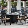 Darlee Capri 9 Piece Cast Aluminum Square Patio Fire Pit Dining Set