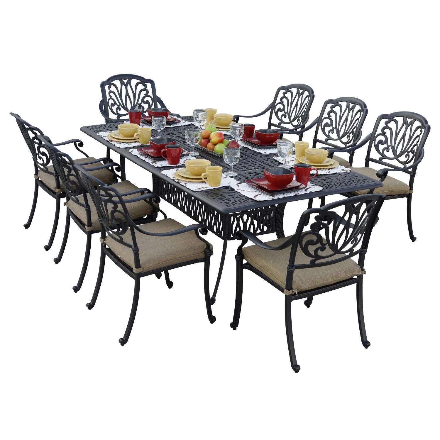 Darlee Elisabeth Piece Rectangular Patio Dining Set