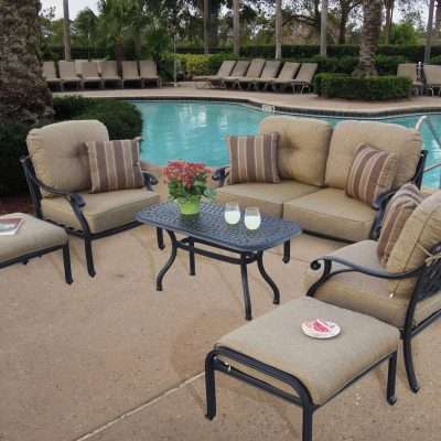 Darlee Nassau 6 Piece Cast Aluminum Patio Conversation Seating Set
