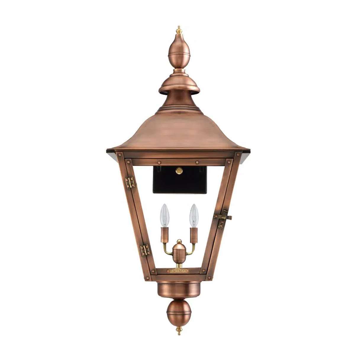 Primo Oak Alley copper outdoor Wall Lantern two light candelabra