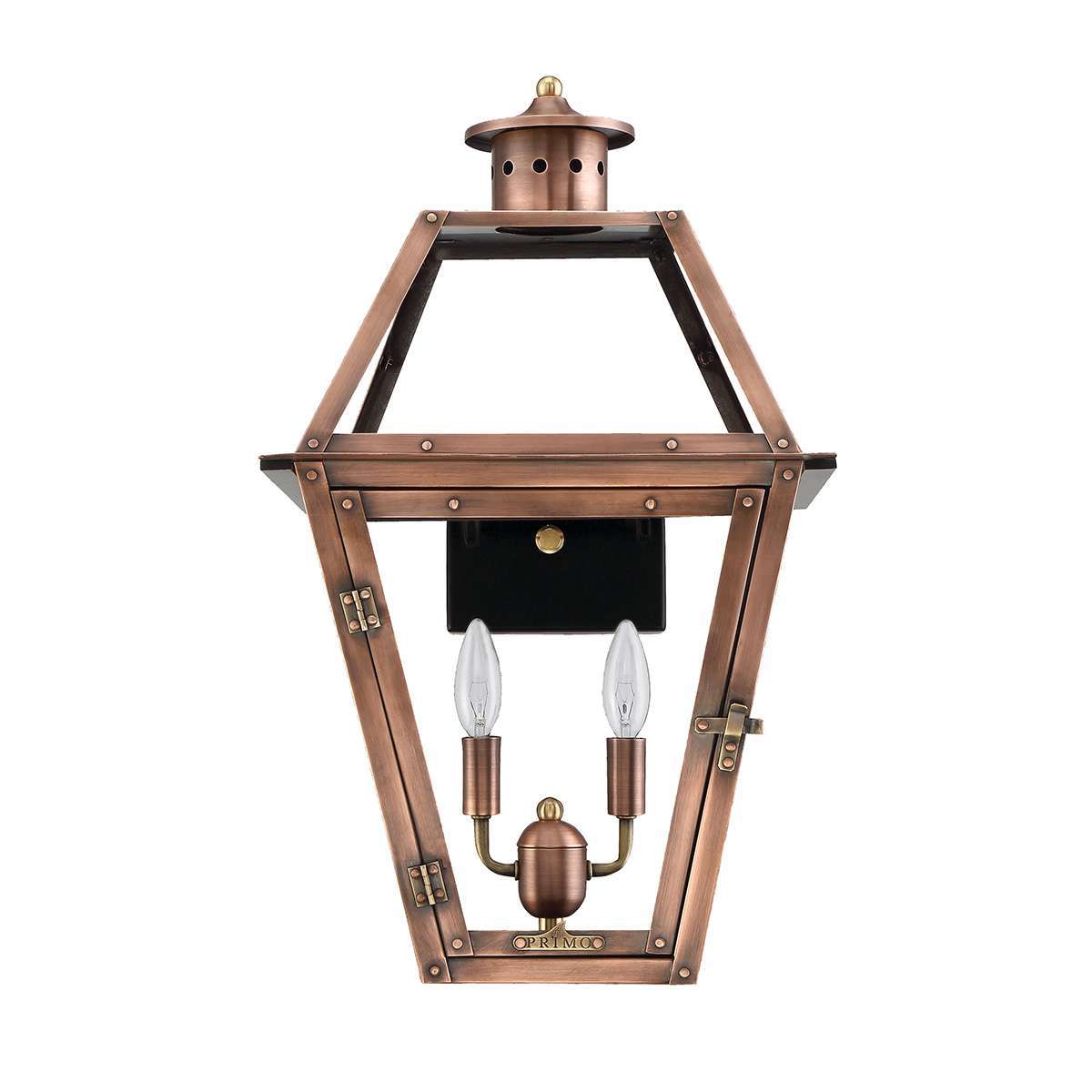 Primo Orleans Copper Outdoor Wall Lantern double light candelabra