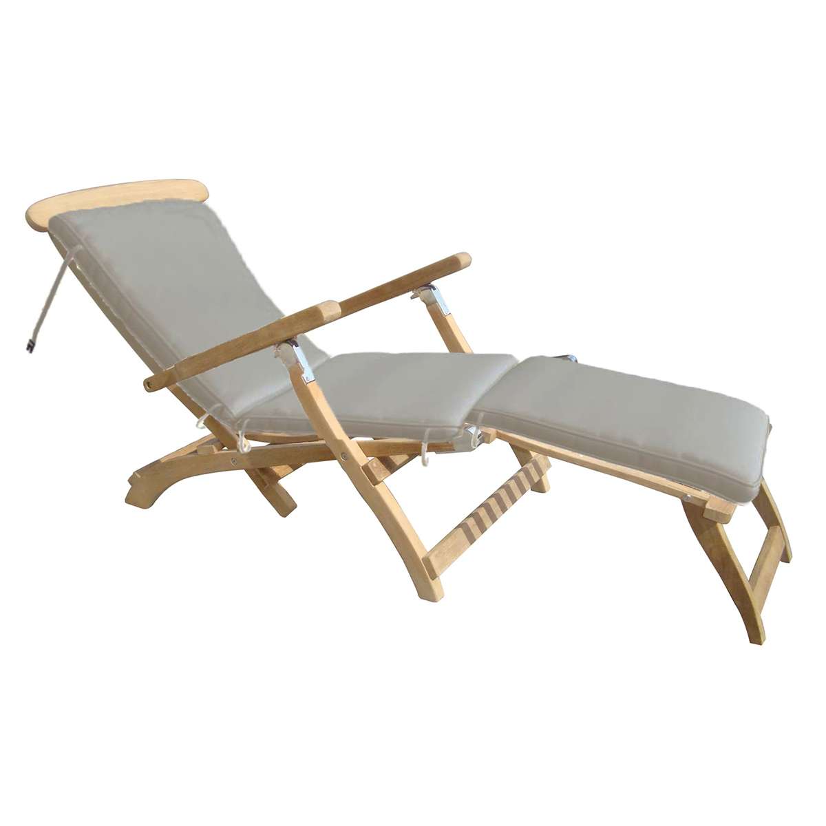 Royal Teak Collection Steamer Adjustable Chaise Lounger Graphite