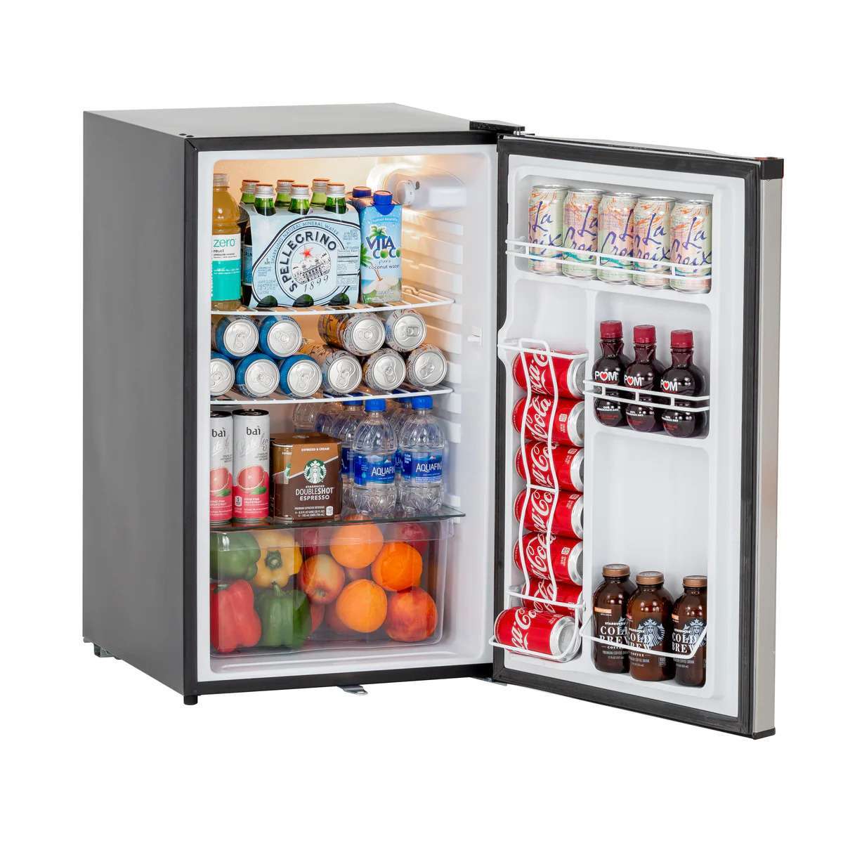 Trueflame 21-Inch Compact Outdoor Refrigerator Open Full