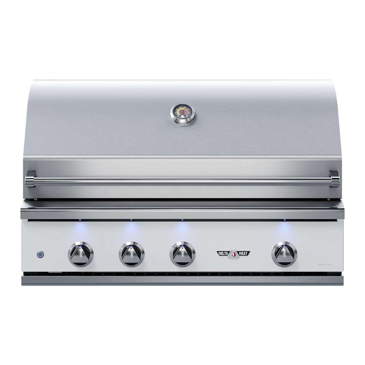 56bf9a441ec67b6861fdf681b6c23351 Delta Heat 38" 3-Burner Built-In Grill w/ Rotisserie & Sear Zone - White Control Panel
