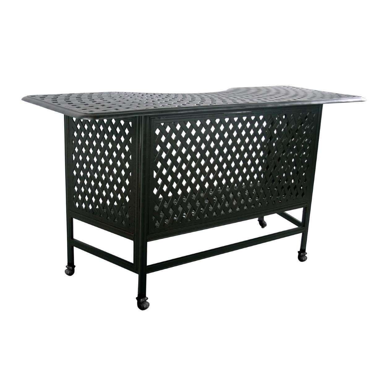Mountain View 1 Darlee Mountain View 5 Piece Cast Aluminum Sling Patio Party Bar Set W/ Swivel Bar Stools