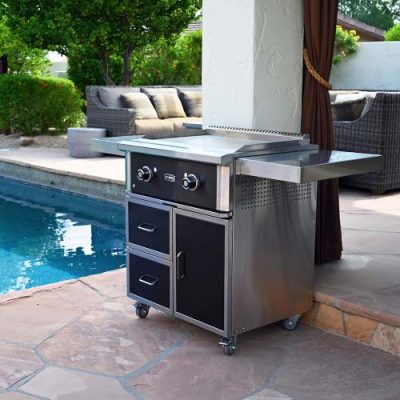 Wildfire 30" Freestanding Gas Griddle - WF-CART30-CG-BSS + WF-PRO30GRD-RH