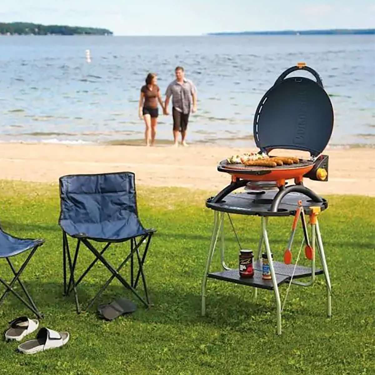 80d0e1e1859f95d12e149f6331415c24 Napoleon TravelQ 2225 Portable Propane Gas Grill, Orange