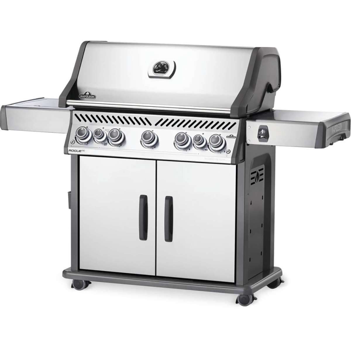 RSE625RSIBPSS-1-Web-Gallery-02-Rogue-RSE625RSIB-1-Prod-Ang-SS-KnobsOn Napoleon Rogue SE 625 Gas Grill with Infrared Rear and Side Burners