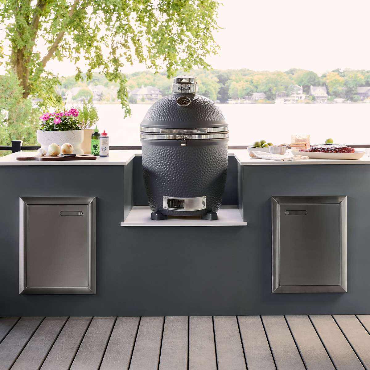 lynx-kamado-lifestyle Lynx 18" Ceramic Kamado Grill With Rotisserie Lifestyle