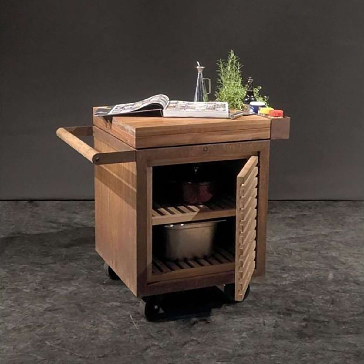 osi-pro-d-tw-s-ls OFYR Small PRO Teak Storage Insert w/ Door