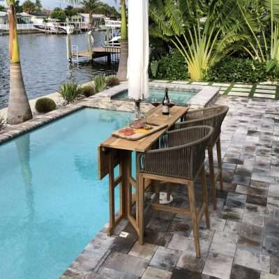 Royal Teak Collection 64-Inch Drop Leaf Bar Table