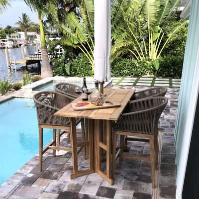 Royal Teak Collection 64-Inch Drop Leaf Bar Table