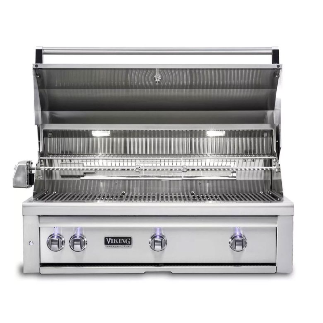 Viking 42″ Built-In Grill with Rotisserie with Open Hood – VQGI5421 Viking 42" Built-In Grill with Rotisserie with Open Hood - VQGI5421
