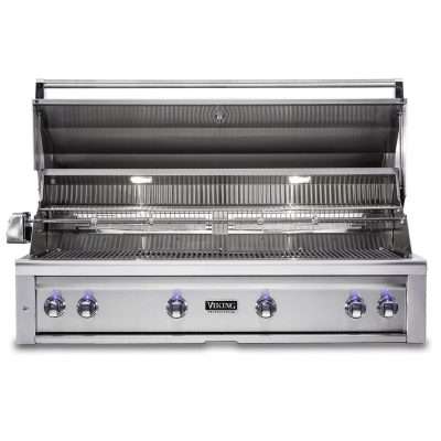 Viking 54" Built-In Grill with Rotisserie with Hood Open - VQGI5541