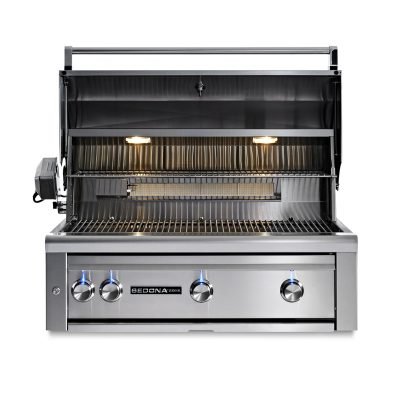 Lynx Sedona 36" Built-In Grill With Rotisserie open no rod