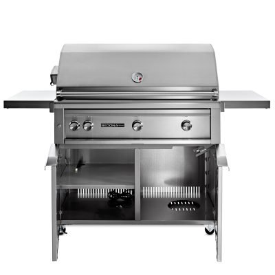 Lynx Sedona 42" Freestanding Grill With Rotisserie drawer open