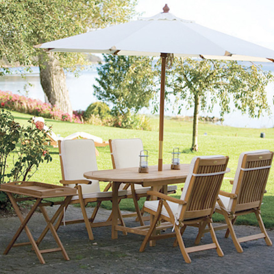 Royal Teak Collection 7-Piece Estate Dining Set with Cushions