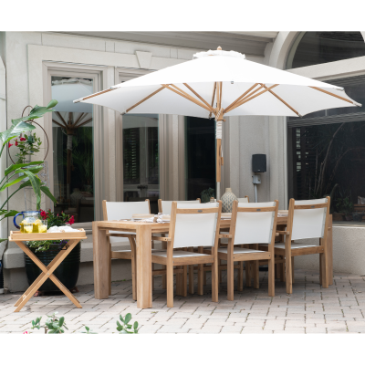 Royal Teak Collection 9 Piece Captiva Sling Dining Set