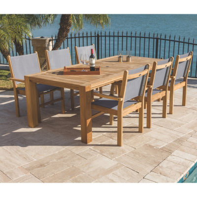 Royal Teak Collection 7 Piece Captiva Sling Dining Set