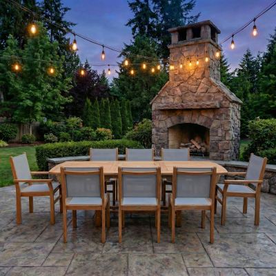 Royal Teak Collection 9 Piece Expansion Captiva Dining Set