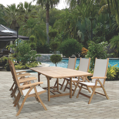 Royal Teak Collection 7 Piece Expansion Dining Set
