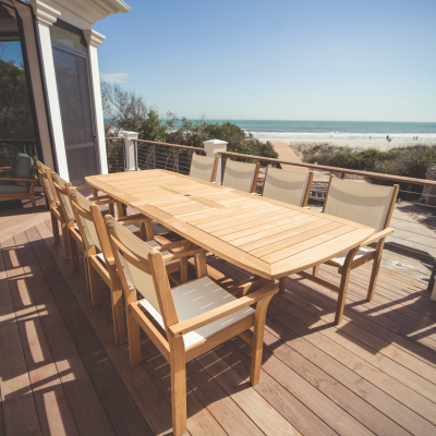 Royal Teak Collection 9 Piece Captiva Sling Dining Set