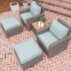 Royal Teak Collection 5 Piece Sanibel Wicker Conversation Set