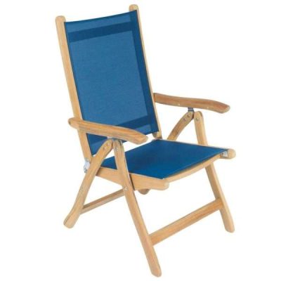 Royal Teak Collection Navy Florida Sling Adjustable Arm Dining Chair – FLNY