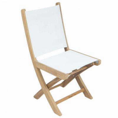 Royal Teak Collection White Sailmate Folding Side Chair – SMSW