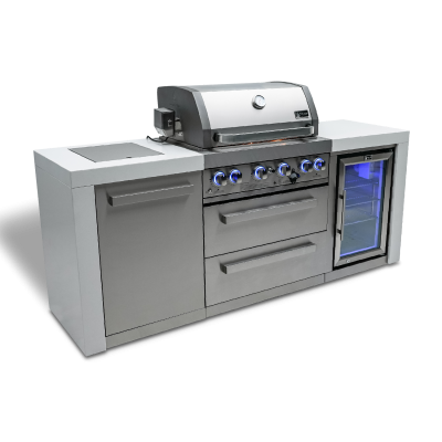 Mont Alpi 4-Burner Deluxe Island with Fridge Cabinet - MAi400-DFC