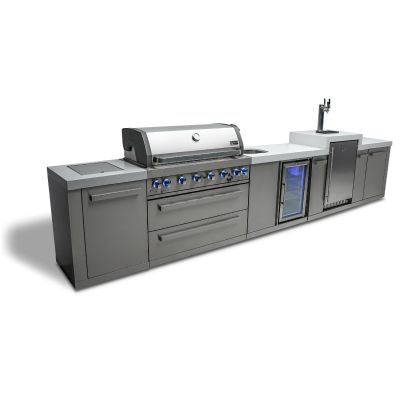 Mont Alpi 6-Burner Island with Kegerator and Beverage Center - MAi805-KEGBEV